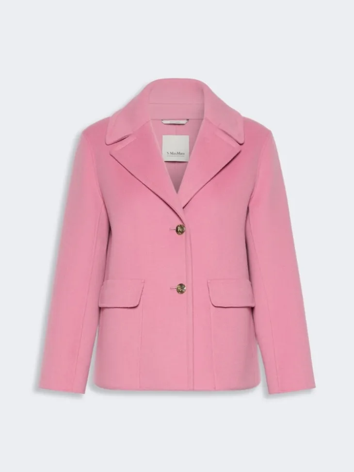 Drap wool single-breasted jacket - PINK
