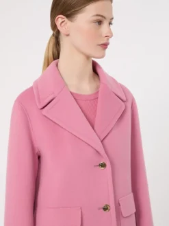 Drap wool single-breasted jacket - PINK