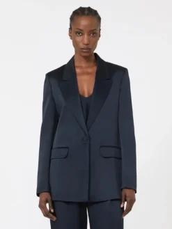 Envers satin blazer - MIDNIGHTBLUE