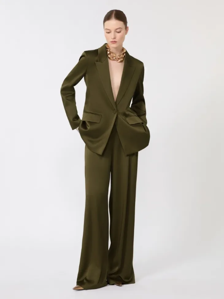 Envers satin blazer - MOSS GREEN