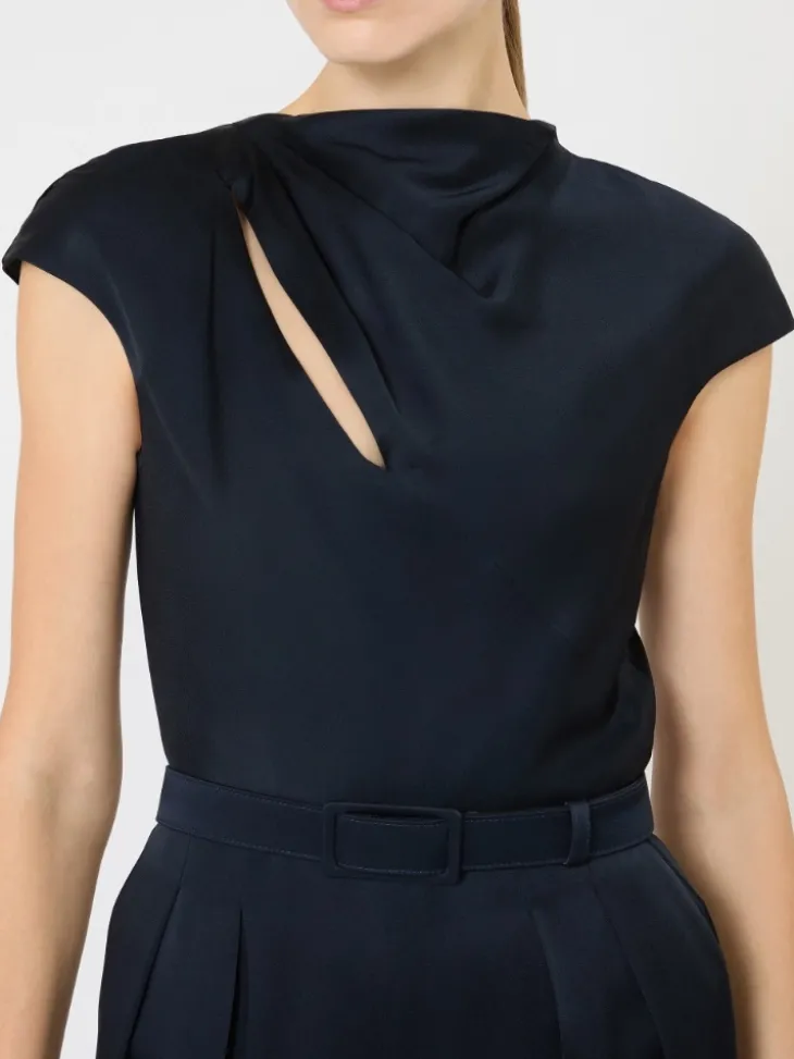 Envers satin jumpsuit - MIDNIGHTBLUE