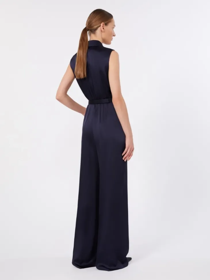 Envers satin Tuxedo jumpsuit - MIDNIGHTBLUE