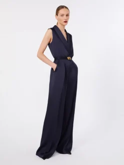 Envers satin Tuxedo jumpsuit - MIDNIGHTBLUE