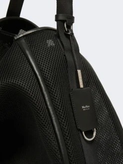 Extra-large handbag in technical mesh - BLACK