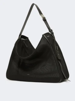Extra-large handbag in technical mesh - BLACK