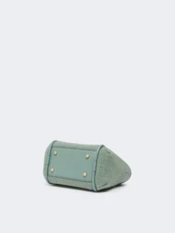 Extra-small raffia-look basketweave Marine bag - SAGE GREEN
