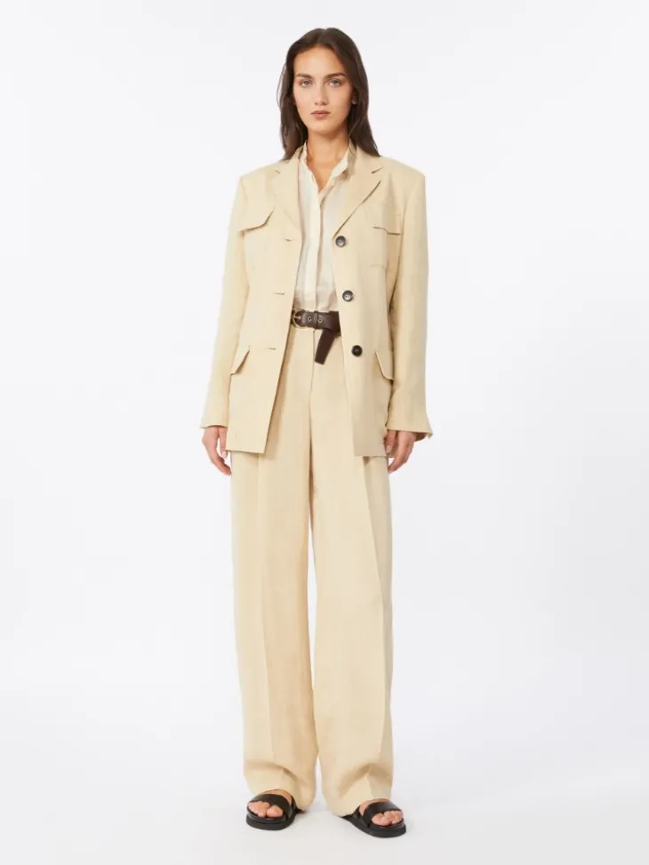 Faded linen drawstring jacket - COLONIAL
