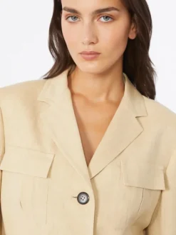 Faded linen drawstring jacket - COLONIAL