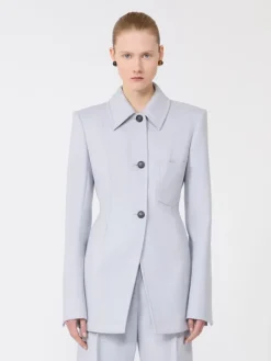 Fitted gabardine shirt jacket - MEDIUM GREY