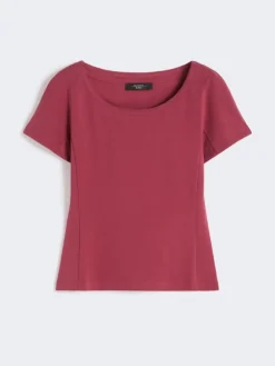 Fitted jersey top - CHERRY