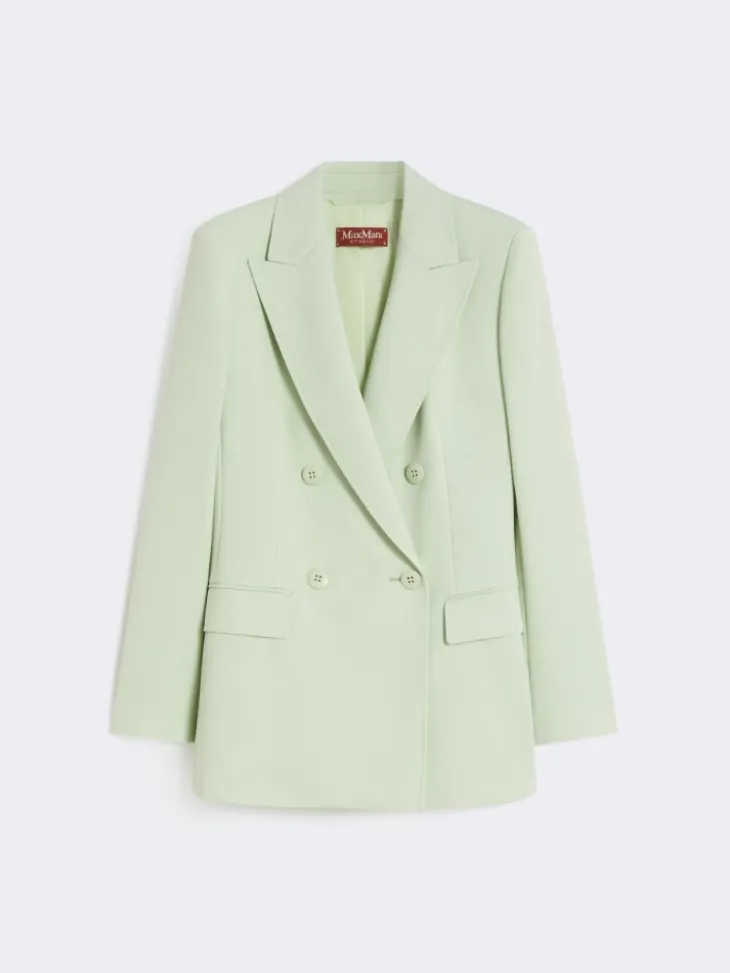 Fitted wool crepe blazer - GREEN