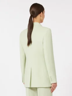 Fitted wool crepe blazer - GREEN