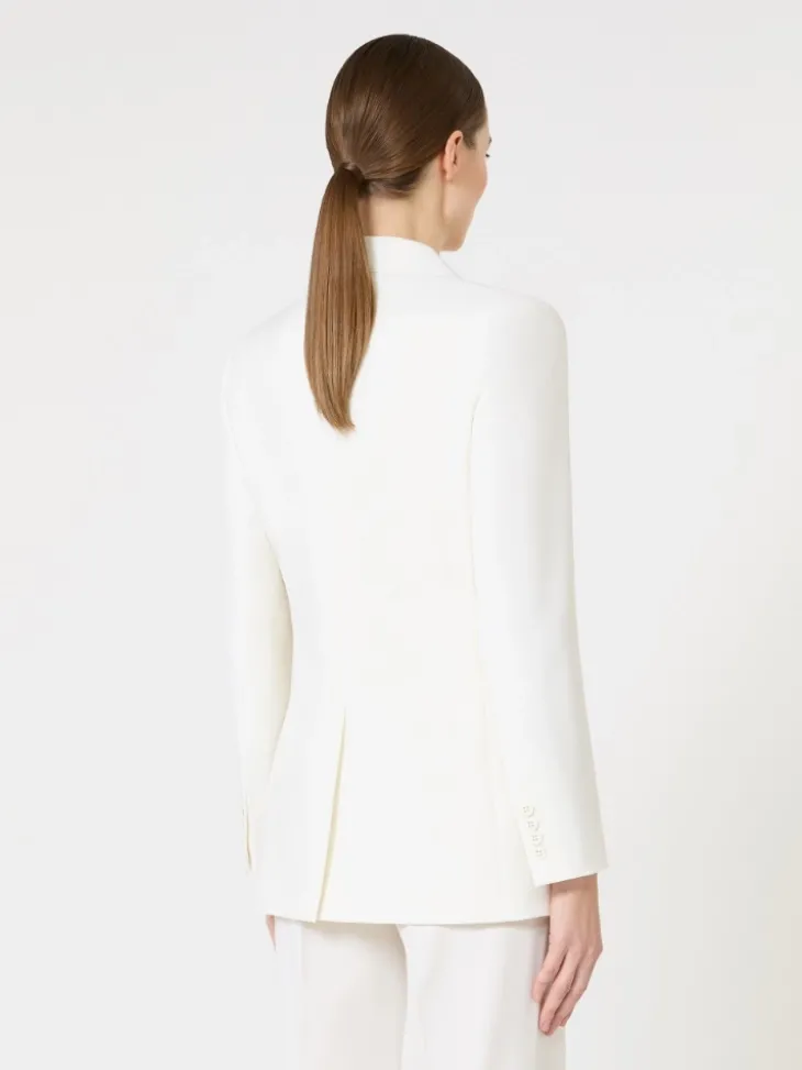 Fitted wool crepe blazer - WHITE