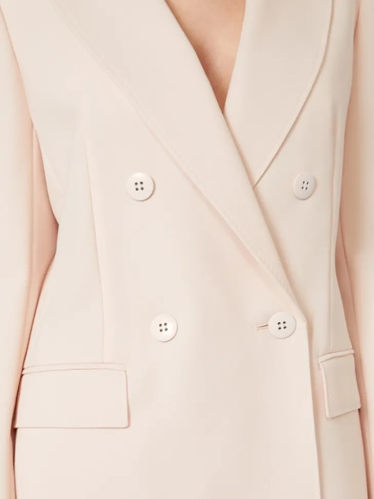Fitted wool crepe blazer - PINK