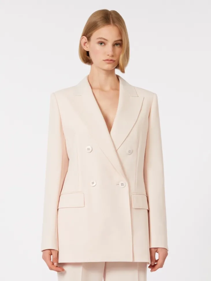 Fitted wool crepe blazer - PINK