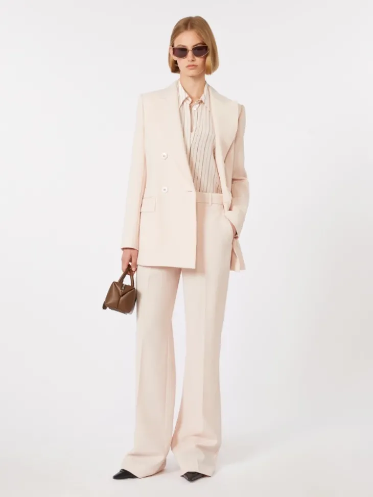 Fitted wool crepe blazer - PINK