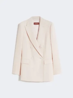 Fitted wool crepe blazer - PINK