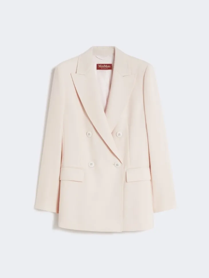 Fitted wool crepe blazer - PINK
