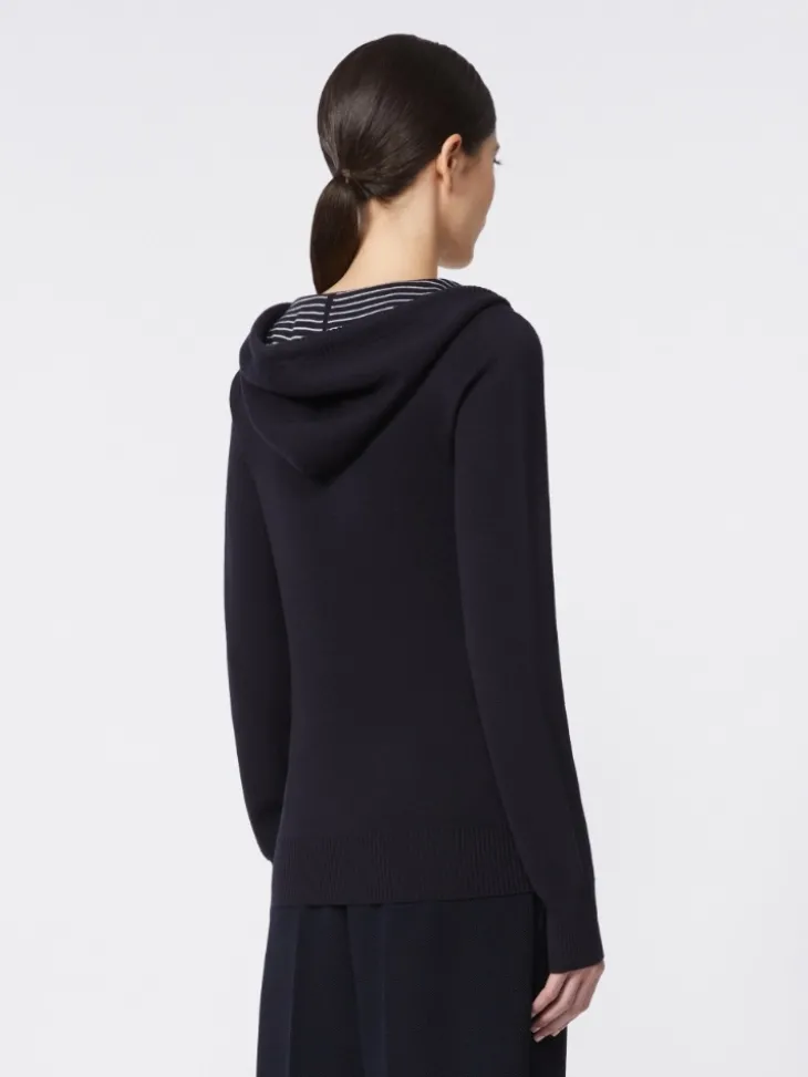 Fitted wool jumper - NAVY