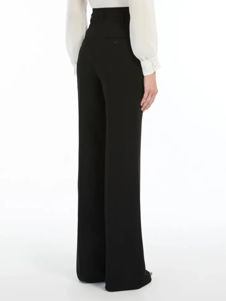 Flared cady trousers - BLACK