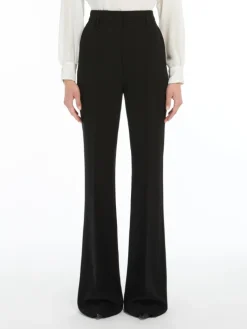 Flared cady trousers - BLACK