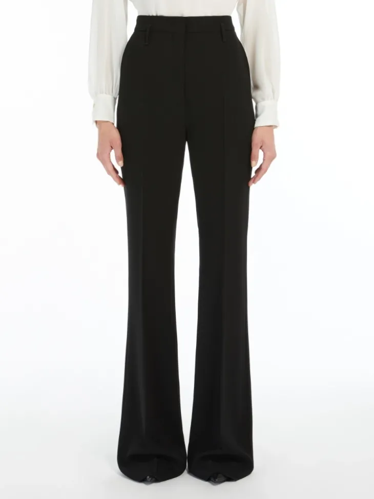 Flared cady trousers - BLACK