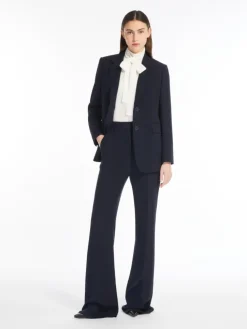 Flared cady trousers - NAVY