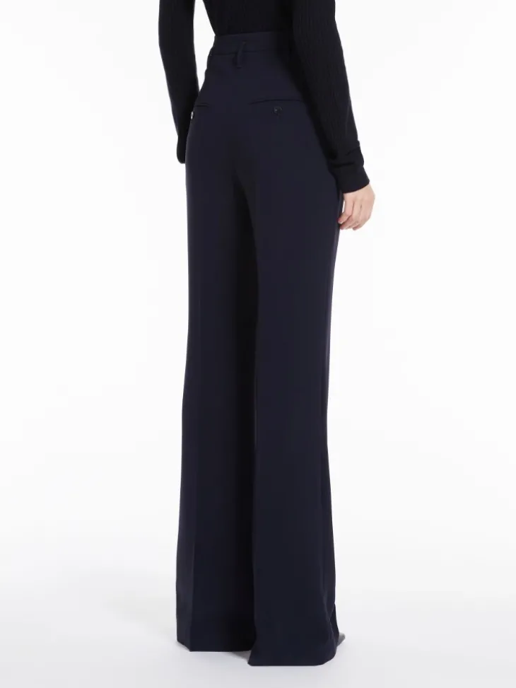 Flared cady trousers - NAVY