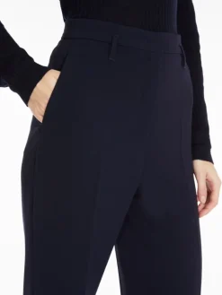 Flared cady trousers - NAVY