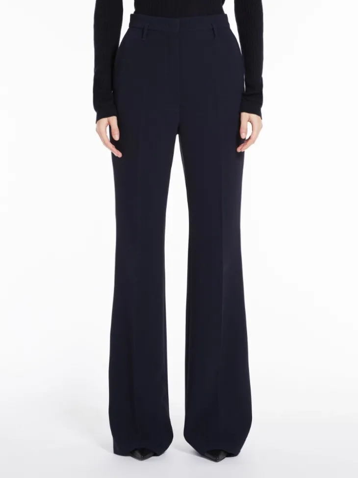 Flared cady trousers - NAVY