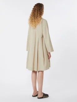 Flared cotton-poplin dress - SAND