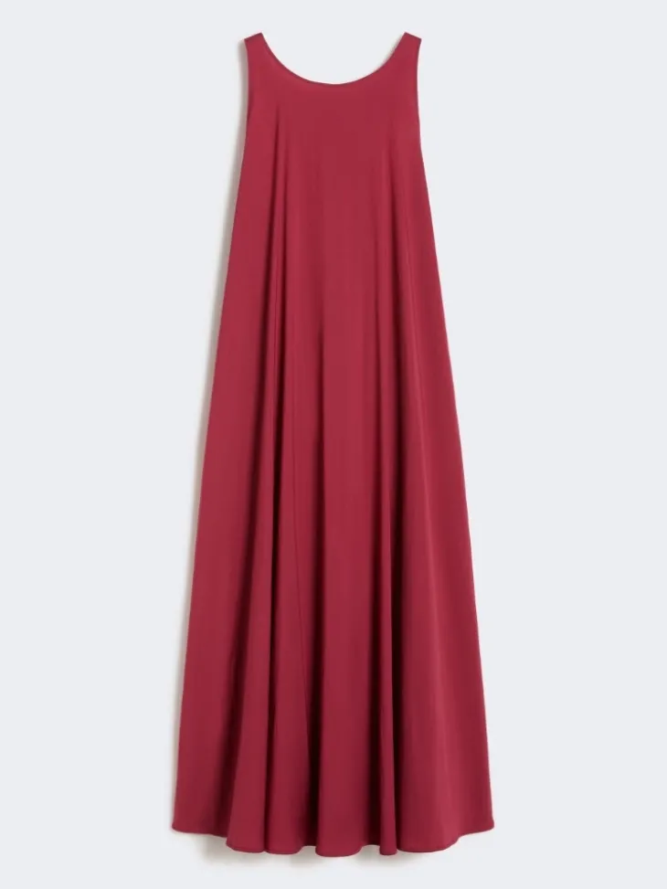 Flared stretch poplin dress - GERANIUM