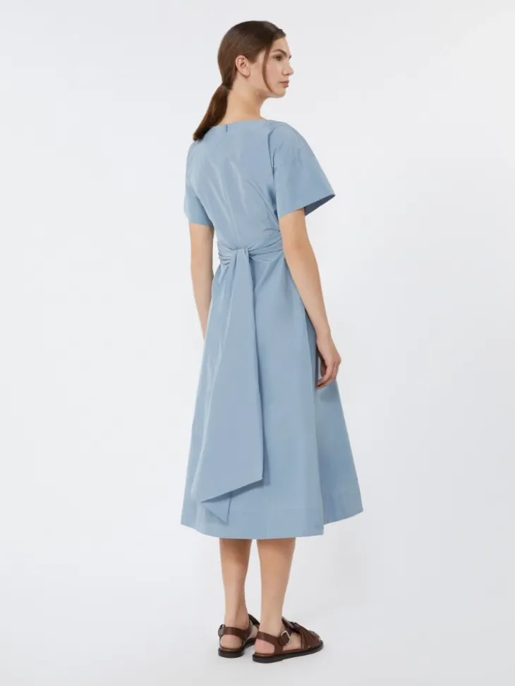 Flared taffeta dress - LIGHT BLUE
