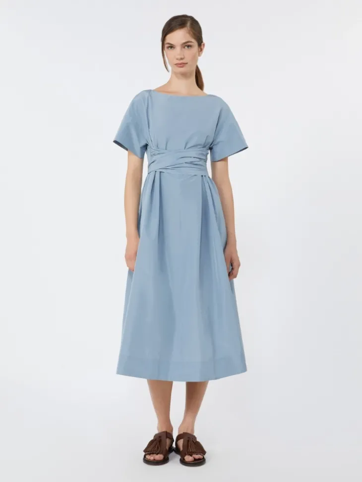 Flared taffeta dress - LIGHT BLUE