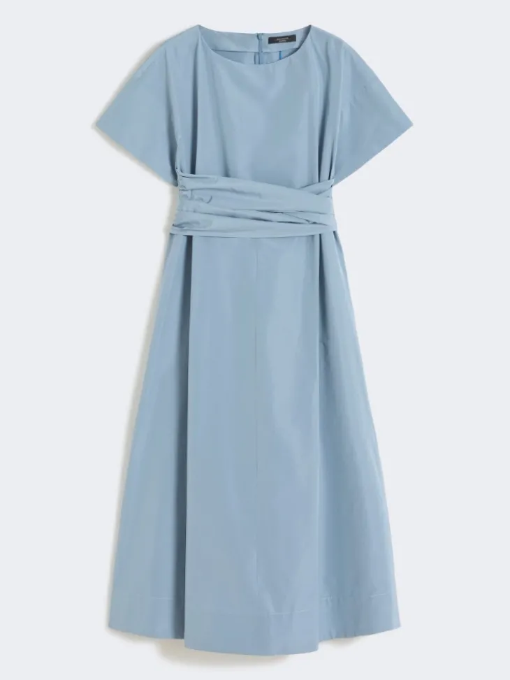 Flared taffeta dress - LIGHT BLUE