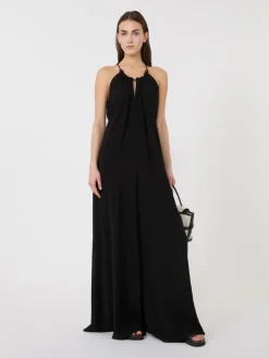 Flowing envers satin jumpsuit - BLACK
