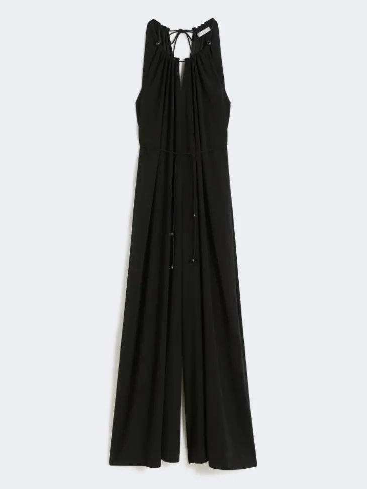 Flowing envers satin jumpsuit - BLACK