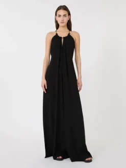 Flowing envers satin jumpsuit - BLACK