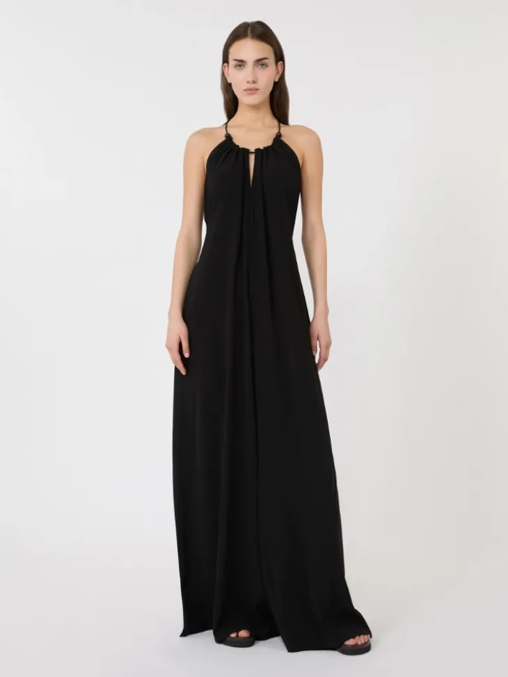 Flowing envers satin jumpsuit - BLACK
