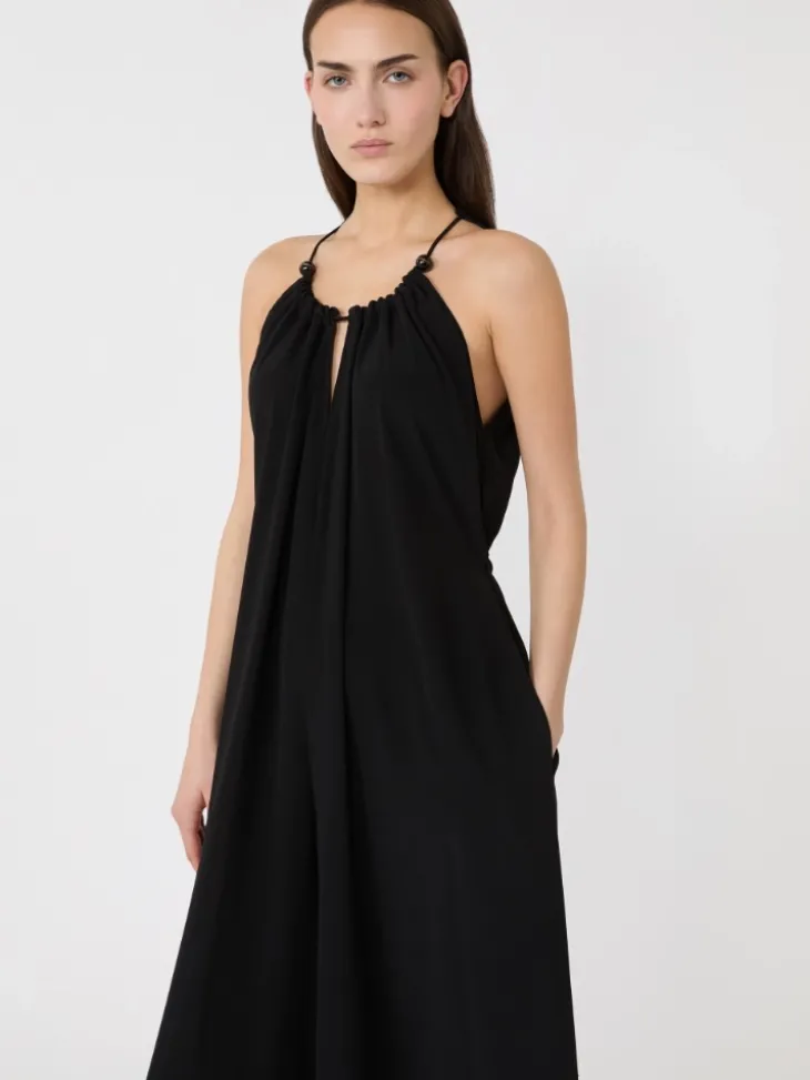 Flowing envers satin jumpsuit - BLACK
