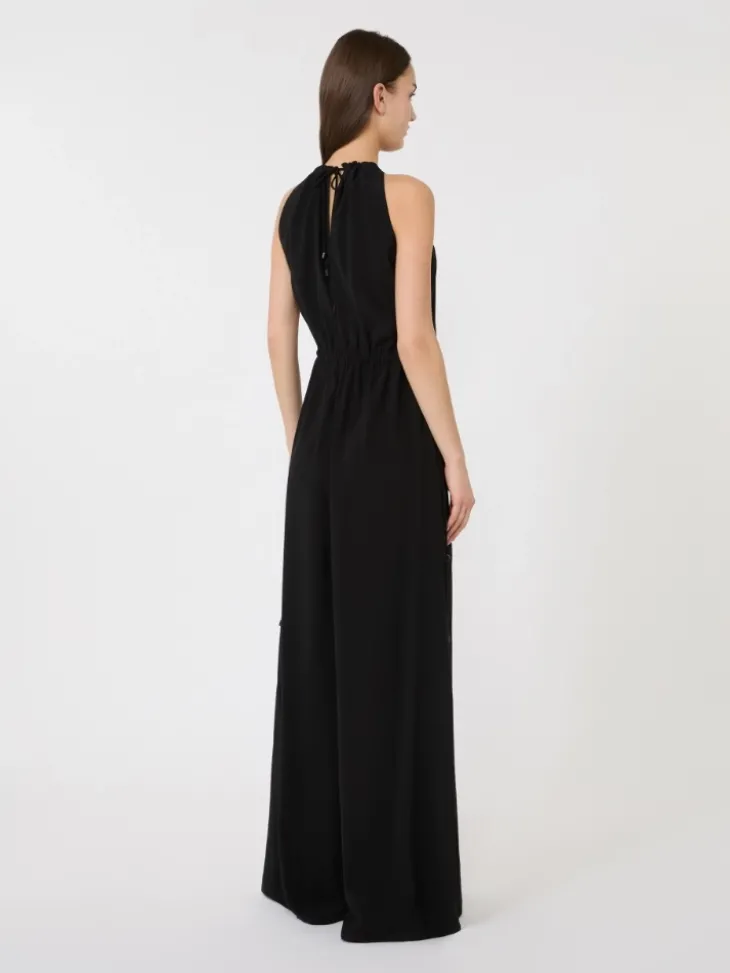 Flowing envers satin jumpsuit - BLACK