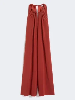 Flowing envers satin jumpsuit - RED