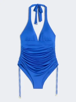 Gathered jersey swimsuit - CORNFLOWER BLUE
