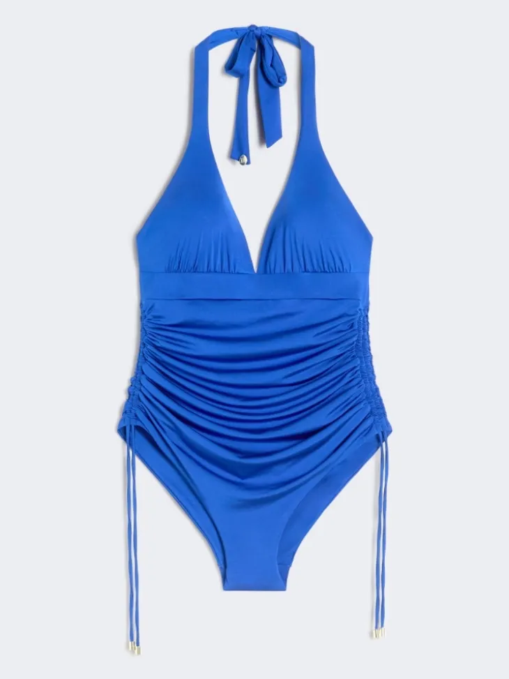 Gathered jersey swimsuit - CORNFLOWER BLUE