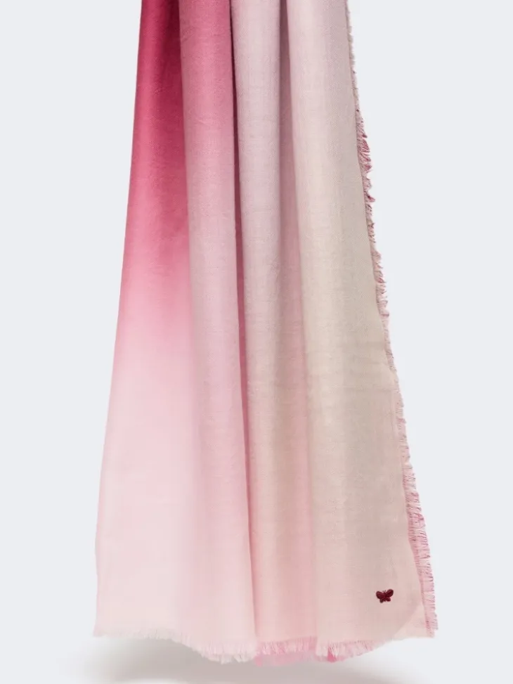 Gradient wool shawl - BORDEAUX