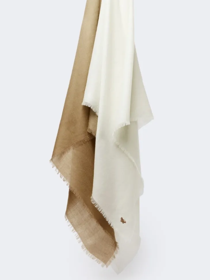 Gradient wool shawl - CAMEL