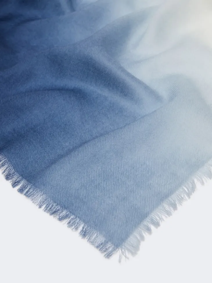 Gradient wool shawl - MIDNIGHTBLUE