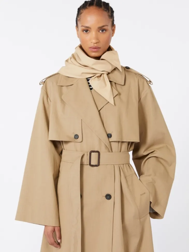 Hat-foulard in water-repellent gabardine - BEIGE