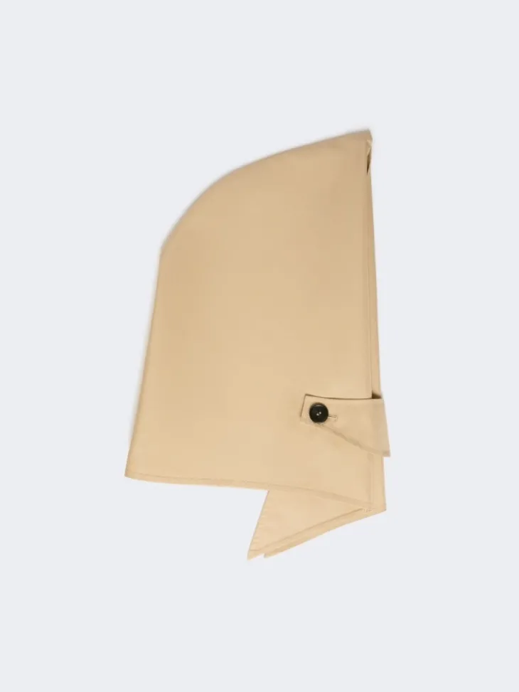 Hat-foulard in water-repellent gabardine - BEIGE