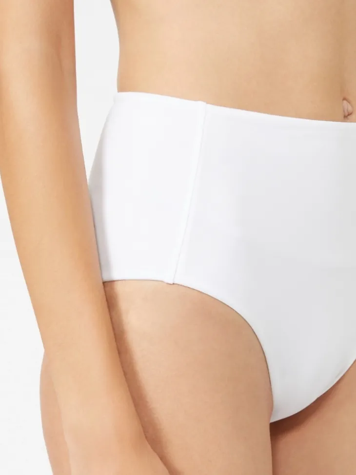 High-waisted jersey bikini bottoms - WHITE